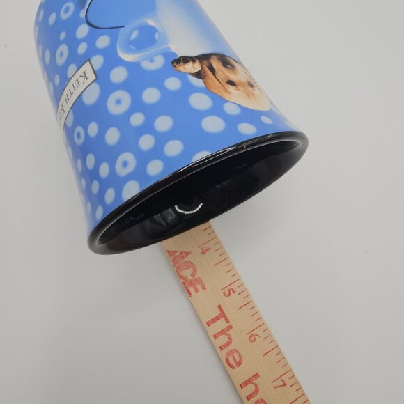 Keith Kimberlin Retro Blue Polka Dot Yellow Labrador Puppy Dog Coffee Tea Mug - Picture 8 of 11